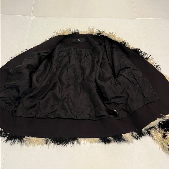 TIBI FAUX FUR SUKA BLACK & CREAM SHAGGY JACKET SIZE XS - Picture 5 of 16